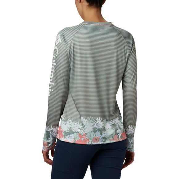 COLUMBIA Striped & Floral Multicolored Sz Large Long Sleeve SUPER TIDAL Shirt - Picture 4 of 6